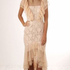 Cooper St Rosie ruffle lace midi dress
